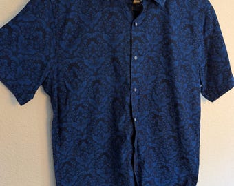 Robert Graham Highland Jacquard Damsask Small short sleeve Navy