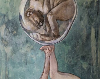 Bebé feliz (impresión enmarcada)