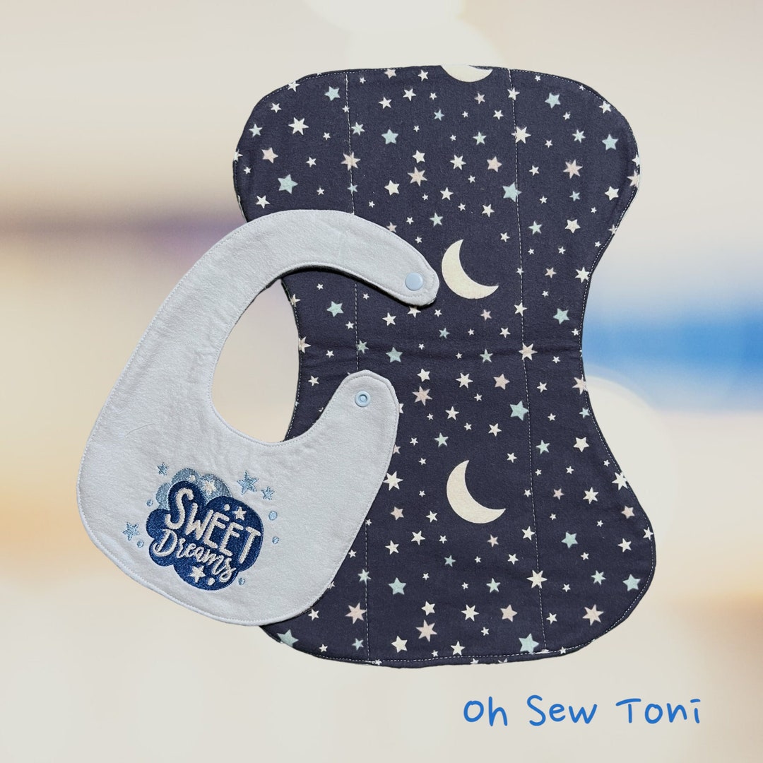 Sweet Dreams Bib & Burp Rag Set - Etsy