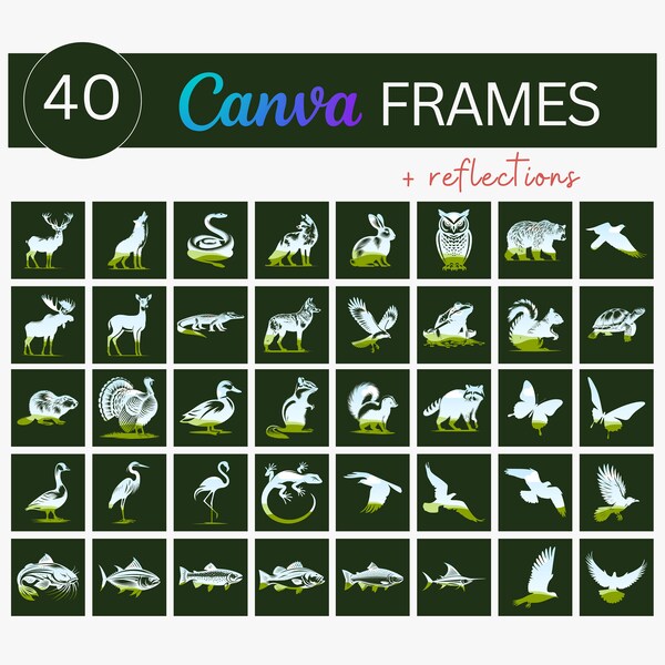 Canva Frames Template | Wildlife Animals | Drag and Drop Element