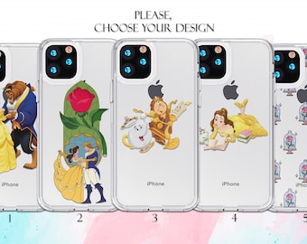 Custodia La Bella e la Bestia per iPhone 16e, 15 e 14 Pro, custodia Disney per Galaxy S25 e S24, custodia per iPhone 11, 12 e 13, custodia per Galaxy S10, custodia per Galaxy Note 9, custodia per Galaxy A13