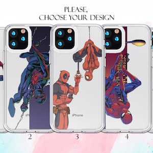 Funda Spiderman para iPhone 16e, 15 y 14, Deadpool, Galaxy S25 y S24, iPhone 13, Galaxy A13, Galaxy S8, iPhone 11 y 12, Galaxy Note 20