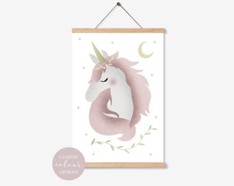 Impresión De Acuarela Vivero a4 Brillo De Unicornio Cartel Foto 6 Sin Enmarcar