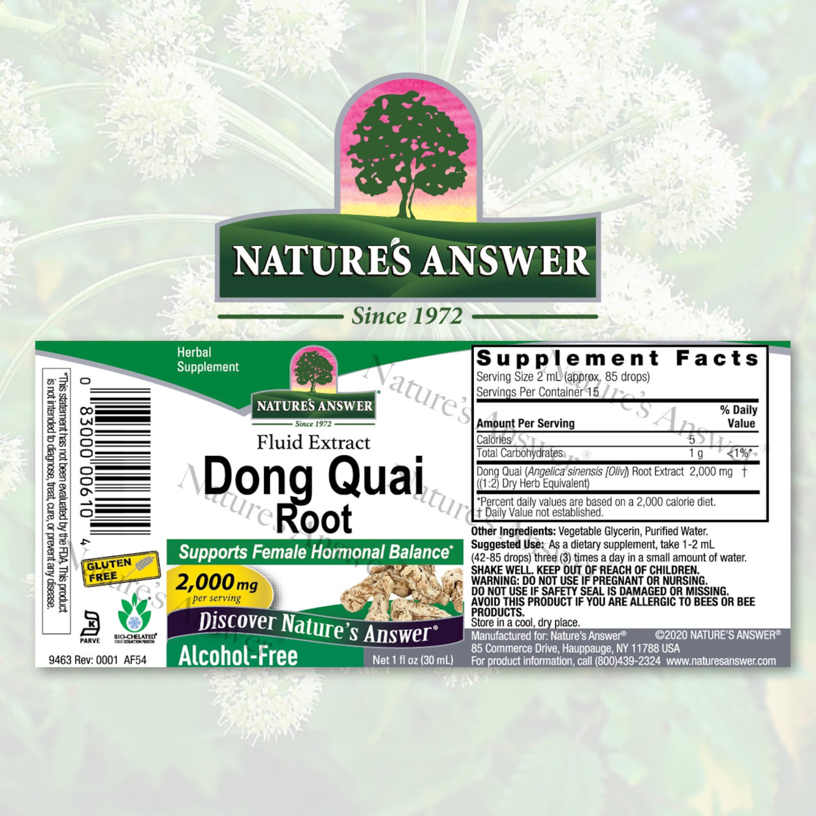 Natures Answer Alcohol Free Dong Quai Herbal Extract 2,000 Mg 1oz