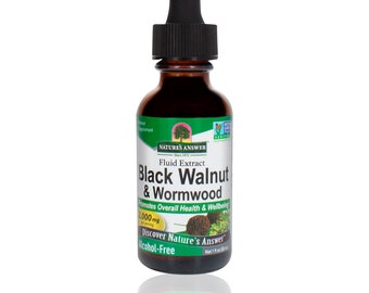 Natures Answer Alcohol Free - Black Walnut & Wormwood herbal extract - 2000 mg - 1 oz herbal supplement Black Walnut extract