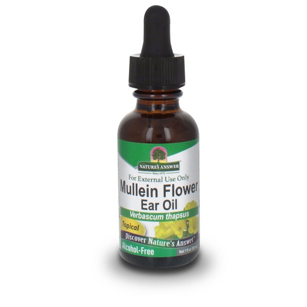 Natures Answer Alcohol Free - Mullein Flower Ear Oil herbal extract - Topical - 1oz herbal supplement Mullein Flower Ear Oil extract