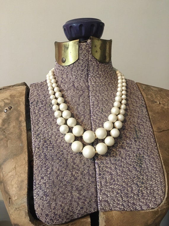 1950’s Faux Pearl Double Strand Necklace