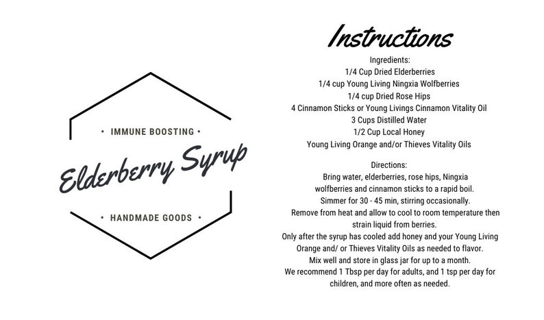 Elderberry Syrup Labels and Recipe Cards - Etsy New Zealand