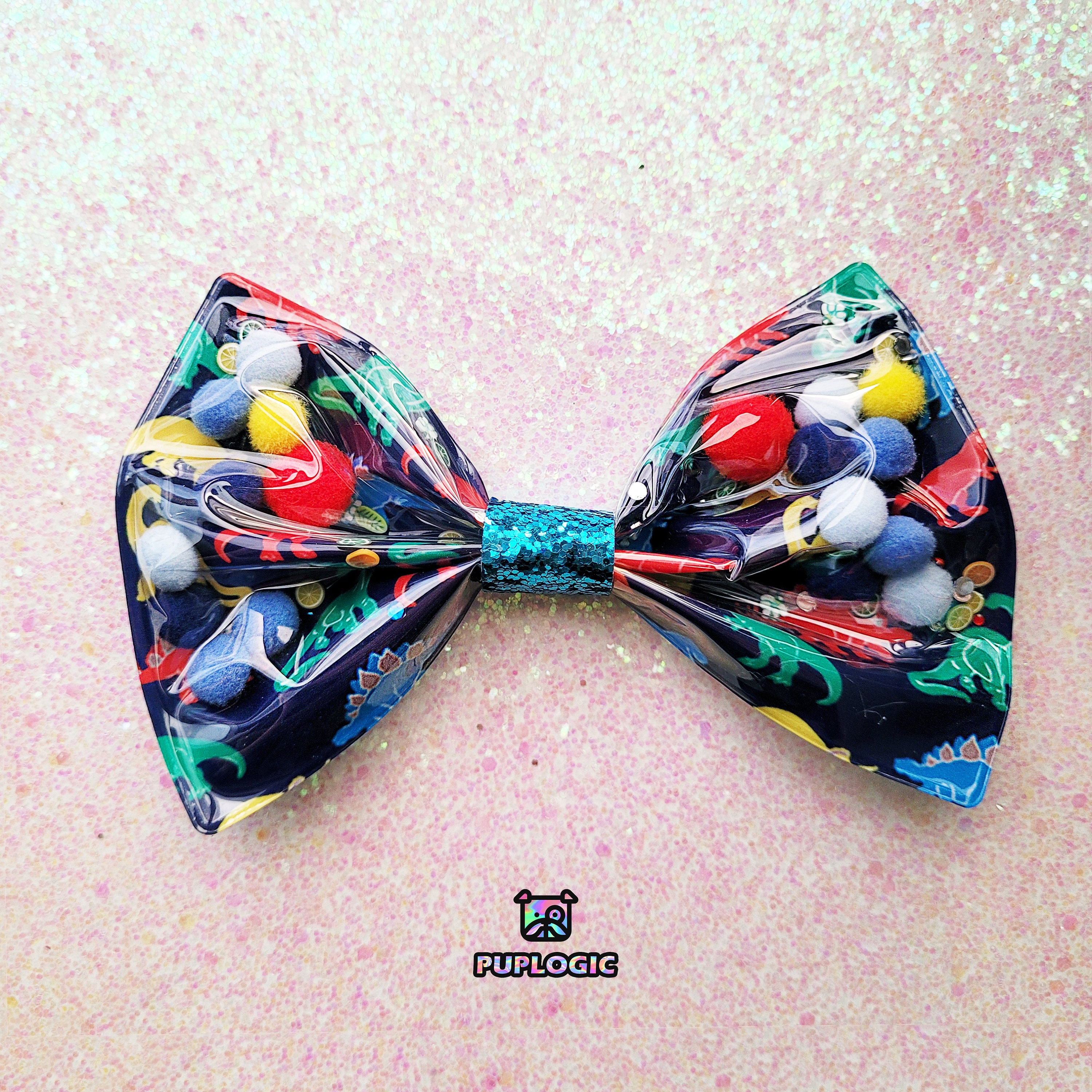 Dog Collar Accessory Dinosaurs Confetti Shaker Bow Etsy UK