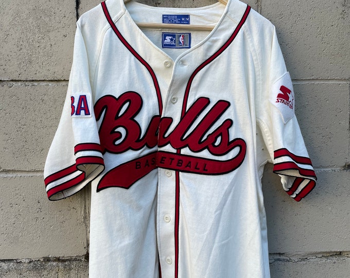 Vintage Starter Chicago Bulls Baseball Style Jersey Etsy