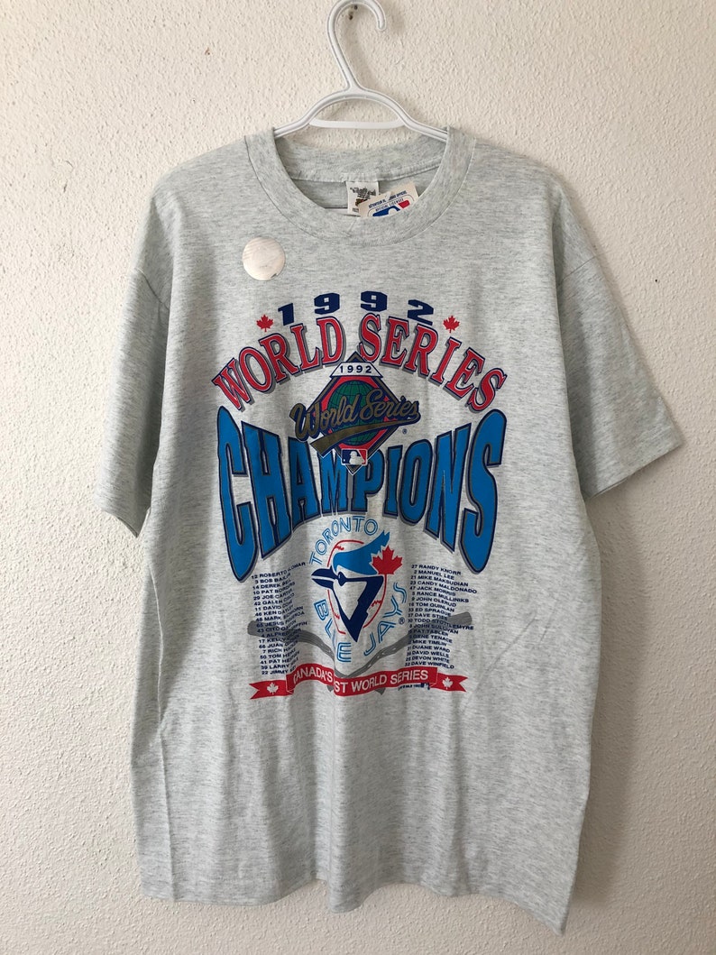 Made in canada Vintage Toronto blue jays World Series champions t shirt Single stitch Fruit of the loom