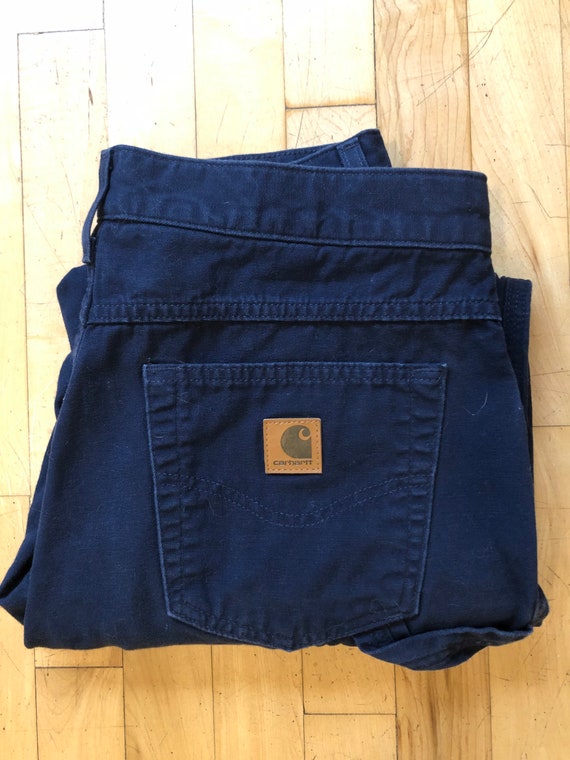 Carhartt work pants. Dungaree. Twill. Navy blue