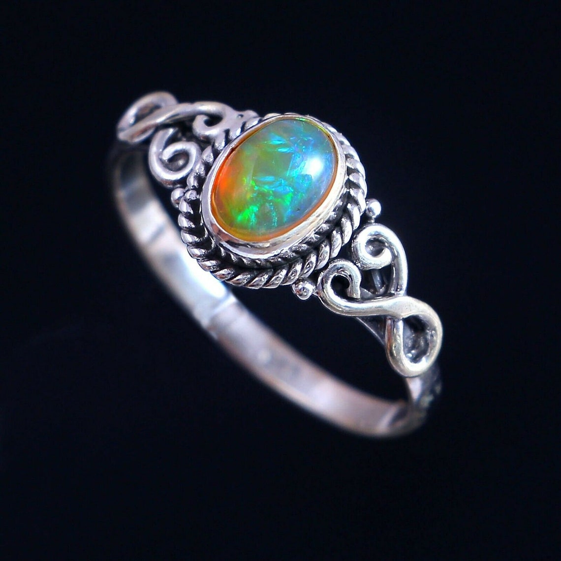 Fire Opal Solid 925 Sterling Silver Ring Handmade Ring | Etsy