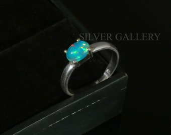 Ethiopian Opal Ring 925 Sterling Silver Ring Natural Opal Gemstone Jewelry Handmade Statement Ring Unique Artisan Jewelry Gift for Her