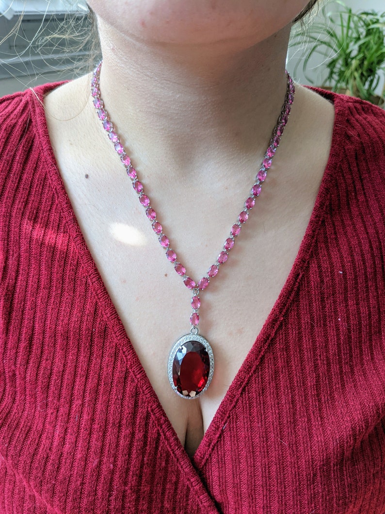 Vintage Tourmaline and Garnet Necklace Vintage Tourmaline and Garnet Necklace