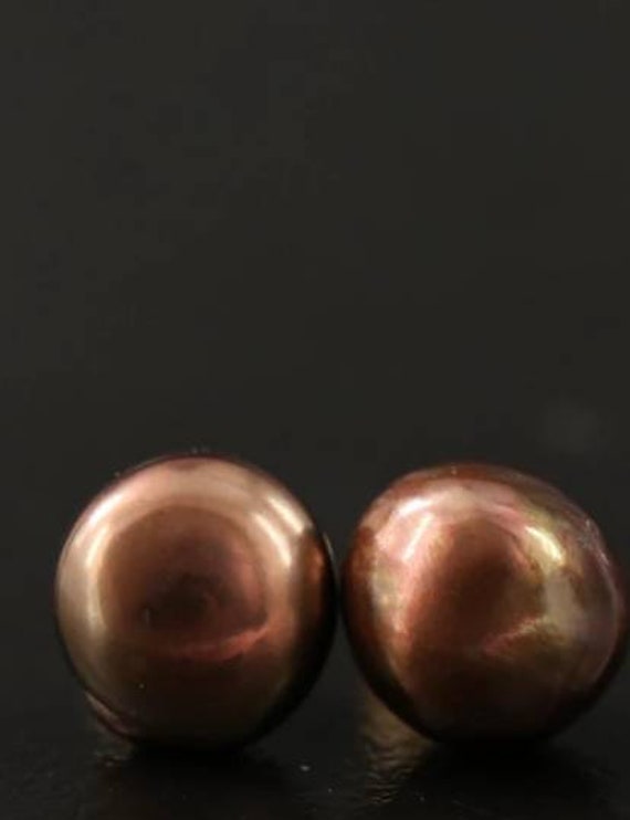 14k Semi-Baroque Pearl Stud Earrings