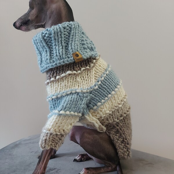 Italian Greyhound clothes. Wool sweater. size S