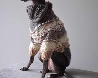 Italian Greyhound clothes. Wool sweater. size S