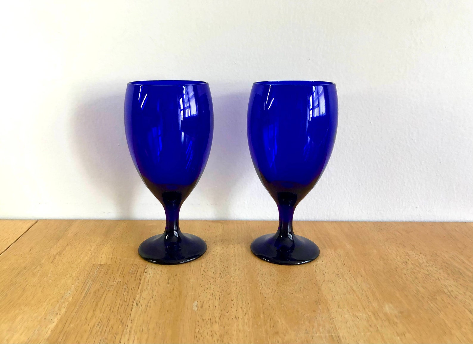 libbey cobalt blue wine glasses