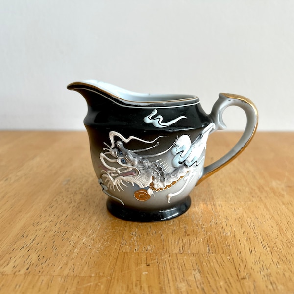 Vintage Hand Painted Moriage Dragonware Porcelain Creamer, Raised Dragon Design Creamer, Japan