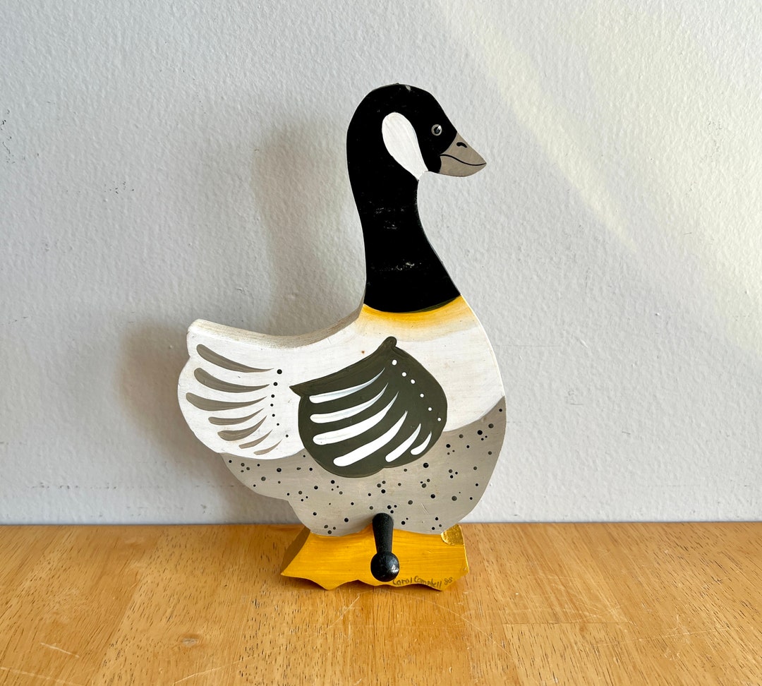 Vintage Handmade Wooden Duck Hanger/wall Decor, Handcrafted Signed