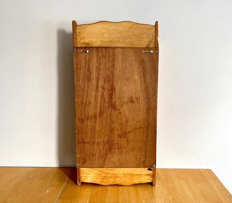Vintage Solid Wood Wall Hanging Display Shelf With Cut Out Etsy
