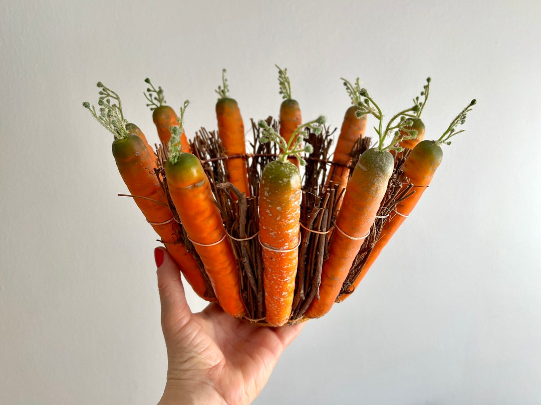 Foam Carrots Twigs Wood Easter/spring Basket Etsy