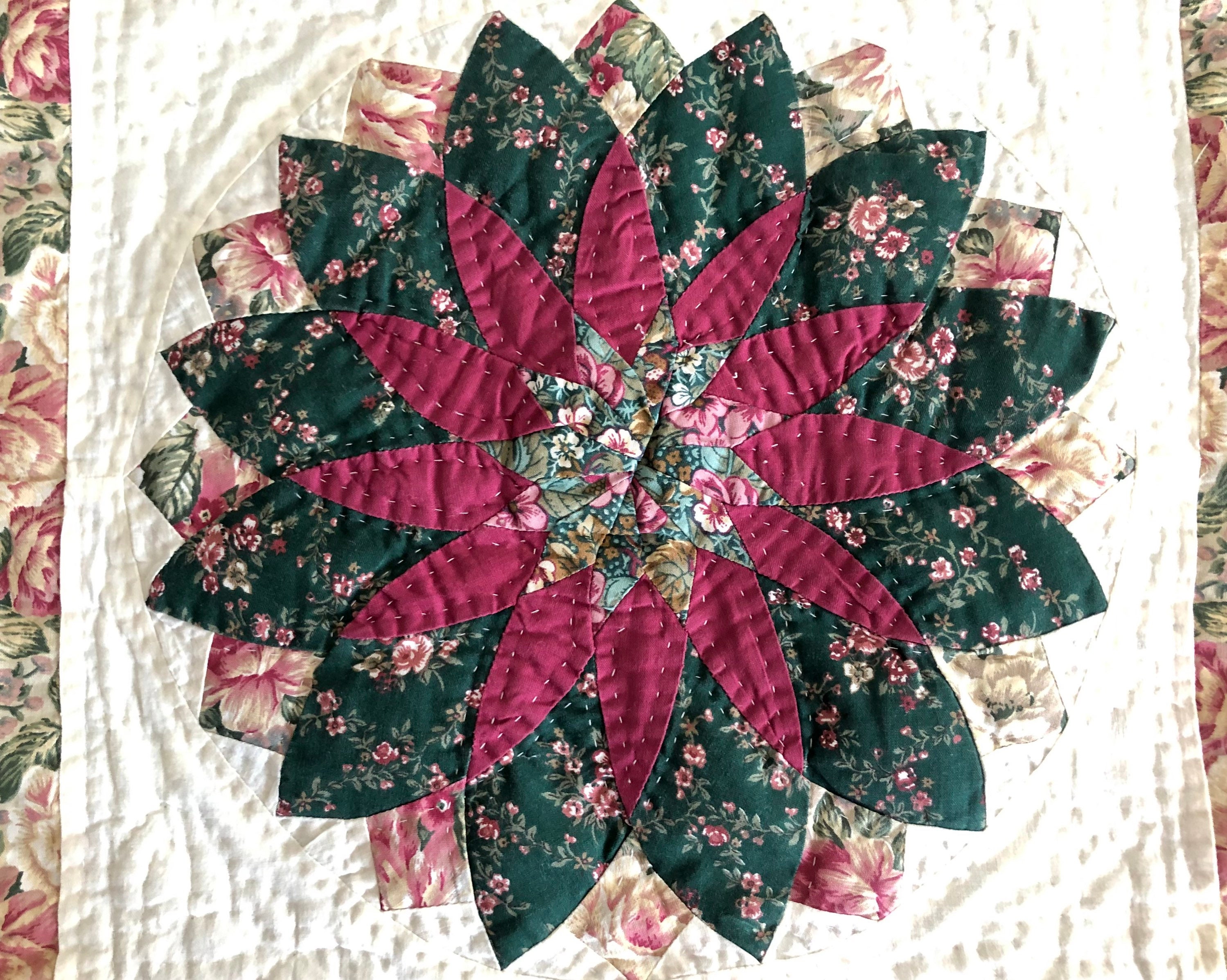 Vintage Patchwork Cotton Cushion Cover With Flower/star 