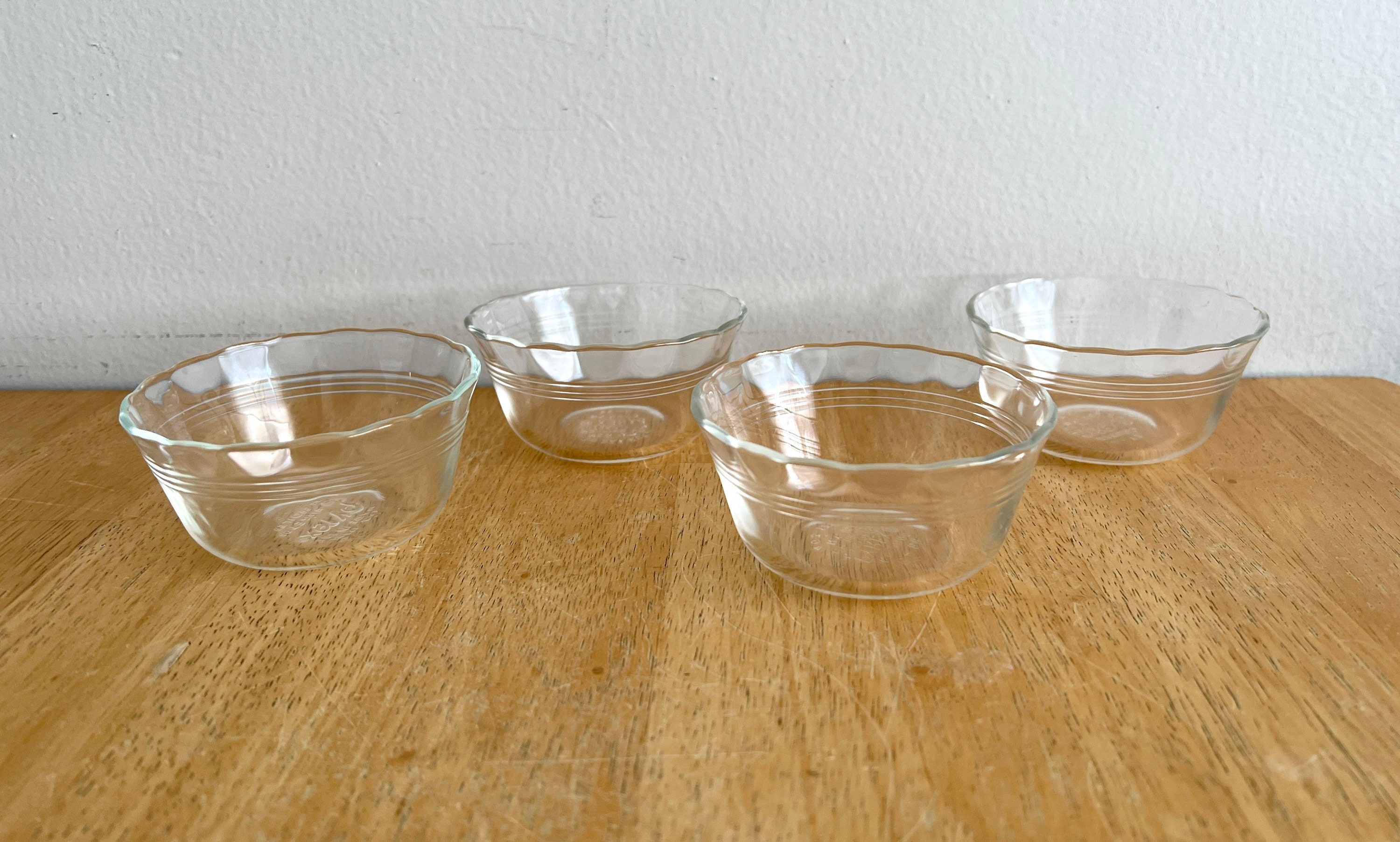 Vintage Anchor Hocking Set Of 6 Clear Glass Nesting Prep Mixing Bowls