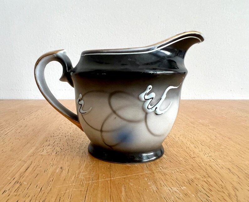Vintage Hand Painted Moriage Dragonware Porcelain Creamer Etsy