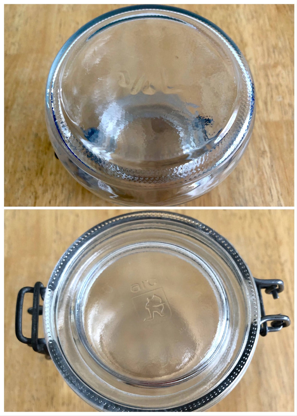 Vintage 3/4 L/25.3 fl oz Arc France Glass Jar with Wire Etsy