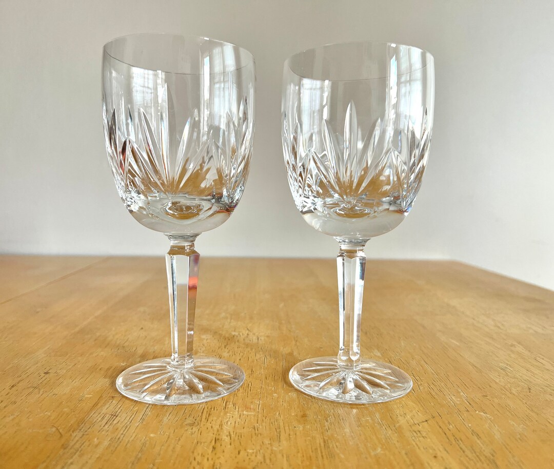 2 Lenox Monticello Fine Cut Crystal Wine Glasses/water Goblets Etsy