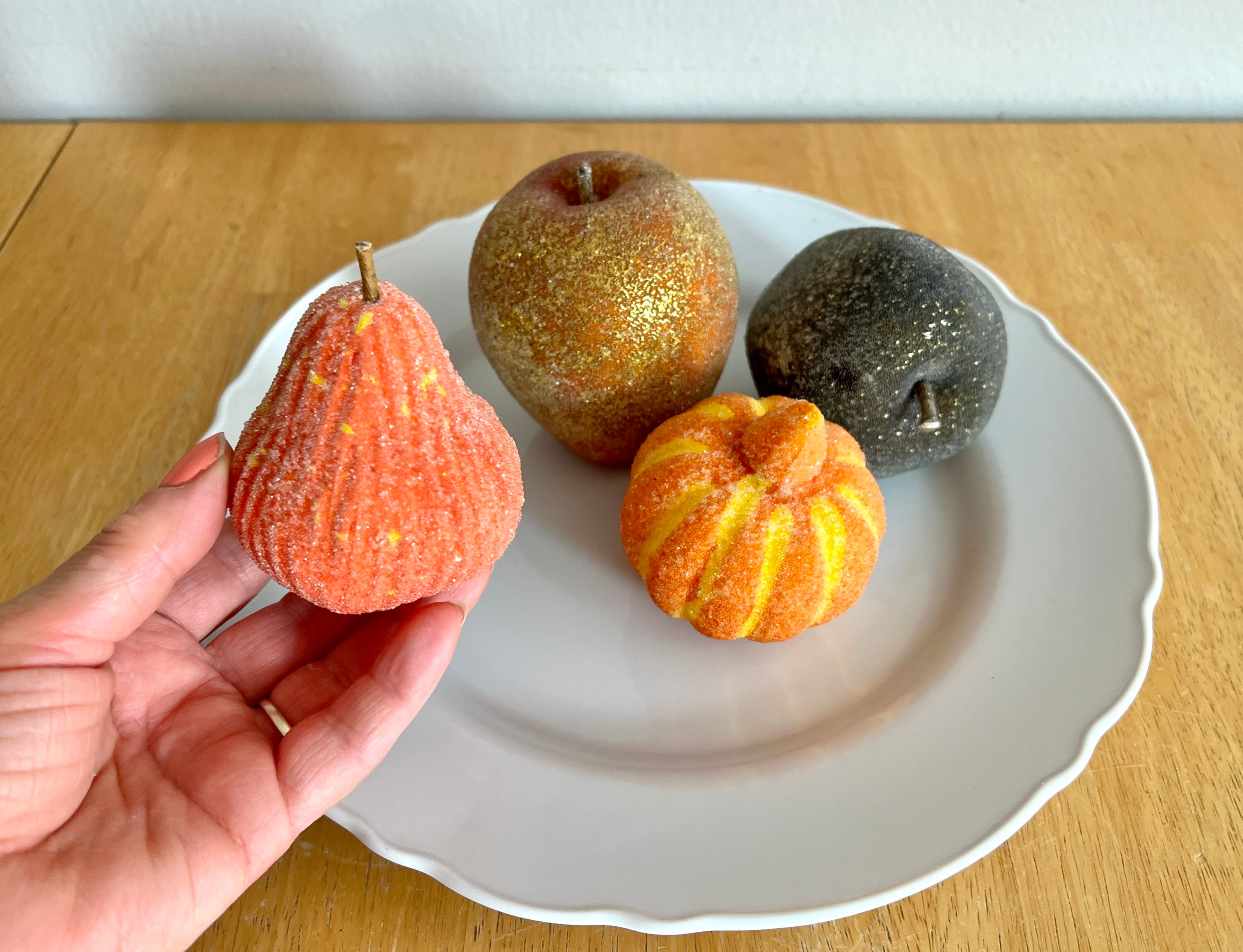 4 Vintage Faux Sugared Fruit Sugar Beaded Ornaments Etsy