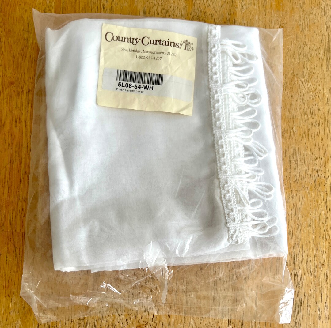 2 Country Curtains White Sheer Curtains Cotton Polyester, Made in USA ...
