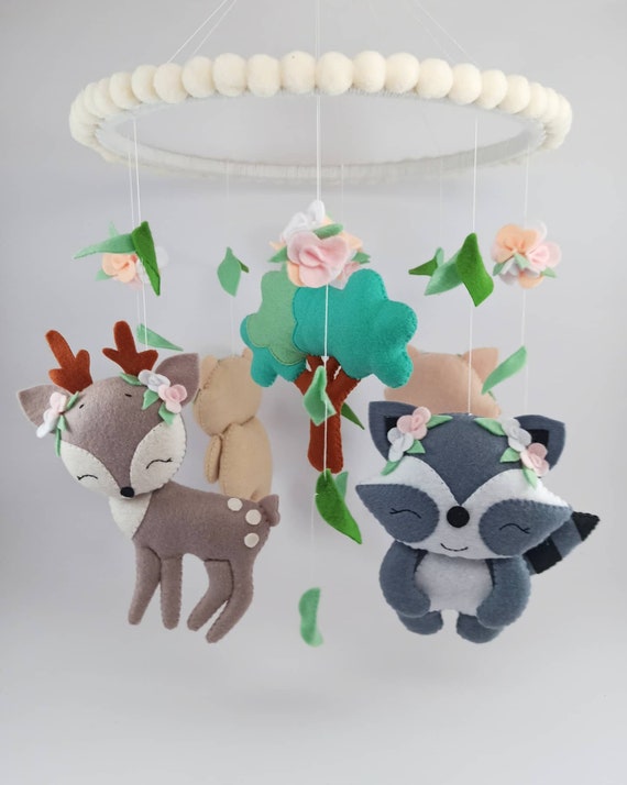 woodland animal crib mobile