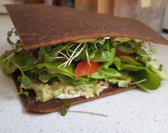 Pan de Zanahoria - crudo vegano - pan de sándwich flexible