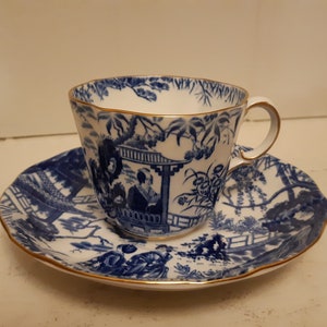 Vintage Royal Doulton Teacup /& Saucer Grantham Brown Transferware English China AS IS