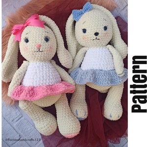 Crochet BUNNY PATTERN/ Amigurumi Cute Long Ear Bunny Pattern/ - Etsy