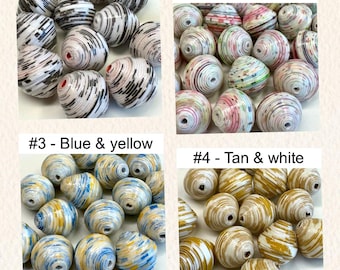 6 Handmade paper beads - DIY necklace - DIY earrings - DIY craft project