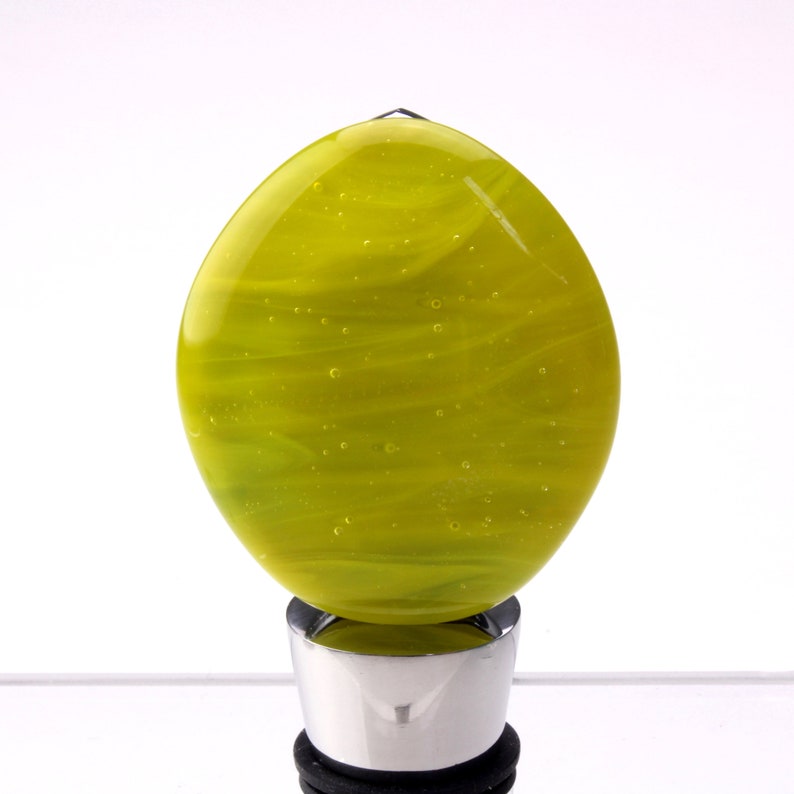 Fused glass and stainless steel bottle stopper image 3