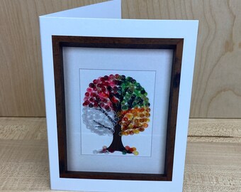 Four seasons tree greeting card - quilled paper art - blank greeting card - happy birthday - get well soon - thinking of you