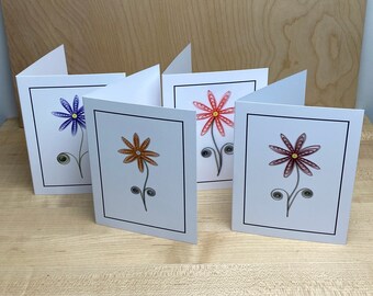 Daisy greeting card - flower greeting card - quilled paper art - blank greeting card - happy birthday - get well soon - thinking of you