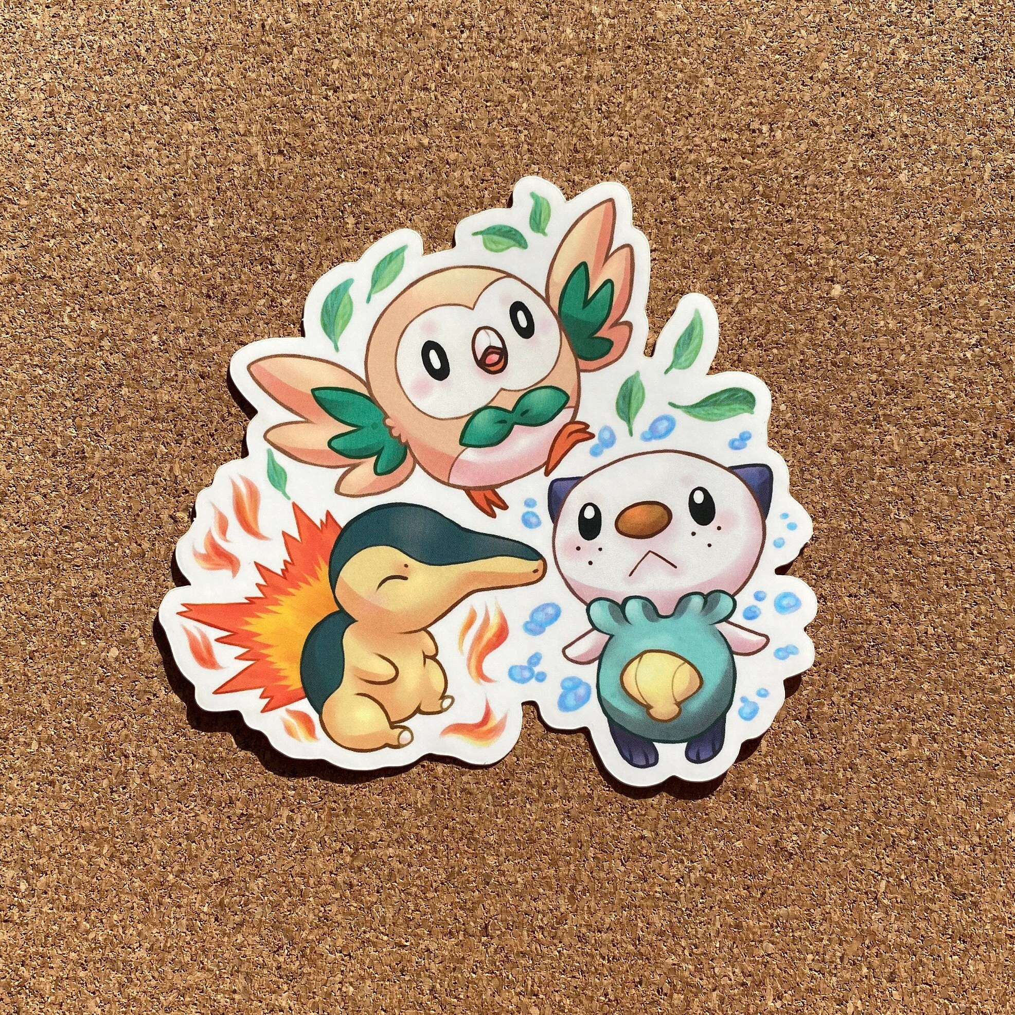 Pokemon Legends Rowlet Cyndaquil Oshawott Vinyl Large Sticker - Etsy