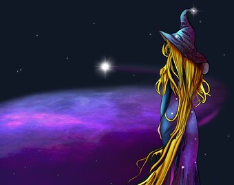 Beautiful Celestial Witch Art Print