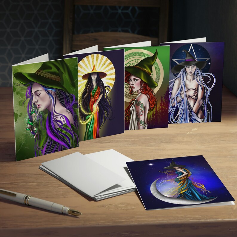 Collectors 1 Pack of Witchy Greeting Cards 5-Pack Blank Inside image 5