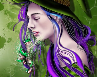 Frog Witch Art Print