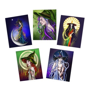 Collectors 1 Pack of Witchy Greeting Cards 5-Pack Blank Inside image 2