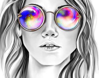 Hippie Girl Art Print