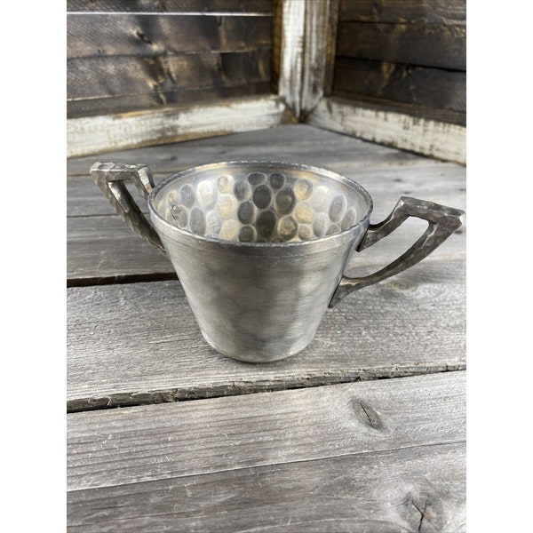 Vintage Everlast 7007 Sugar Bowl Without Lid Pewter Metal Aluminum Hand Forged