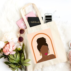 Black Woman Tote Bag| Black Girl Gifts | Black Girl Magic | Best friend Gifts | african woman gift | african american totes | black girl bag